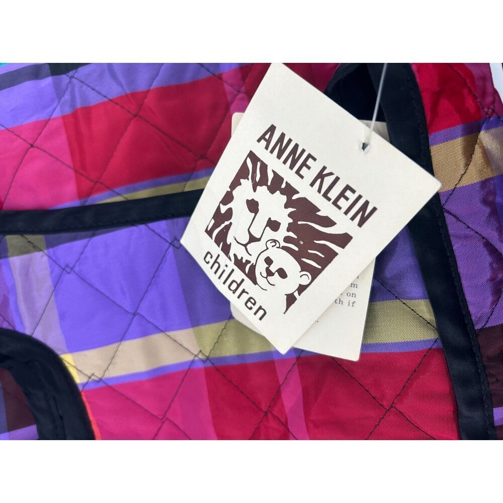NWT Vintage Plaid Anne Klein Girls Kids size 7 Quilt Jumper Dress Apron - Picture 5 of 8